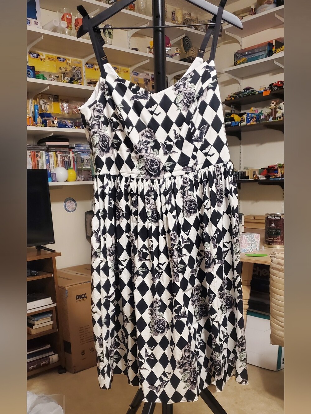 Hell Bunny Black and White Harlequin Dress.